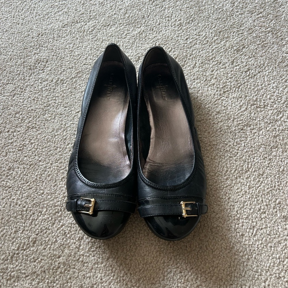 Cole Haan Black Flats with Buckle